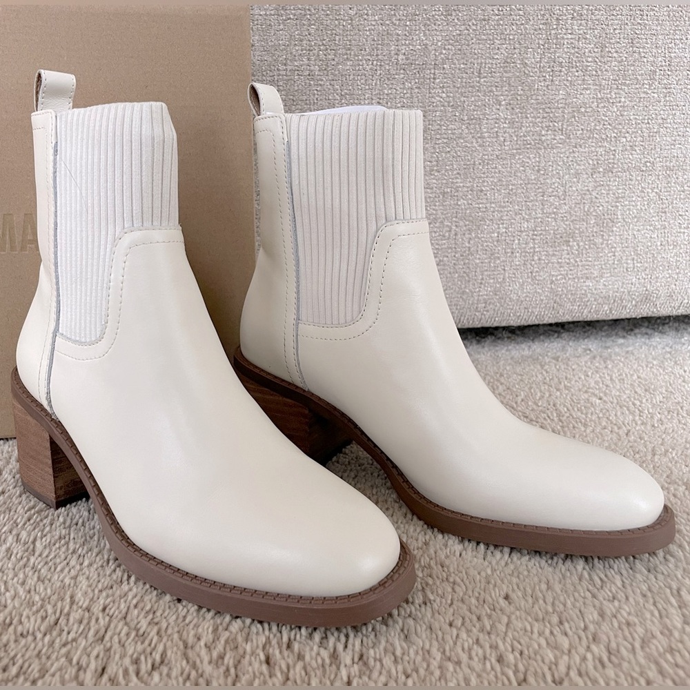 STEVE MADDEN : Admire Bone Leather Bootie